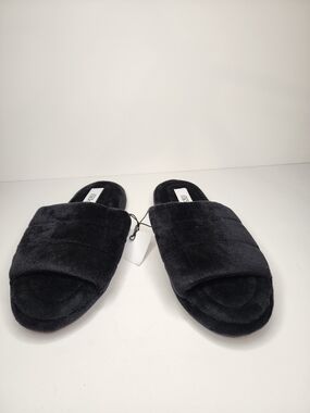 Nordstrom Rack Women's Black Fleece Slip-on Slippers Size Small 5-6